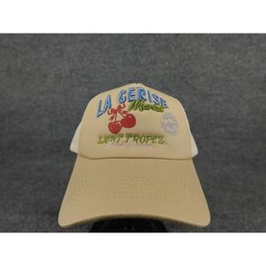 Worn/West Trucker Hat Unisex O/S Tan Saint Tropez Cherry French Riviera Mesh